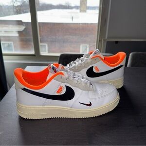 Size 8 - Nike Air Force 1 '07 LV8 Hoops Pack - White Total Orange WORN TWICE